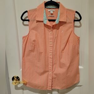 Nautica Coral Pink Sleevless POLO shirt Cotton Lg